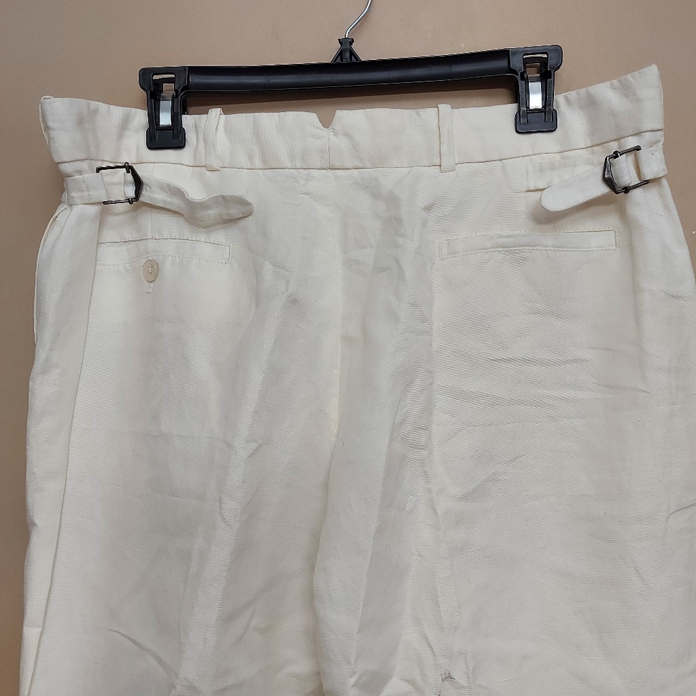 Ralph Lauren hight waist straight leg dress pants White Size 14 Flax Cotton - Picture 7 of 10
